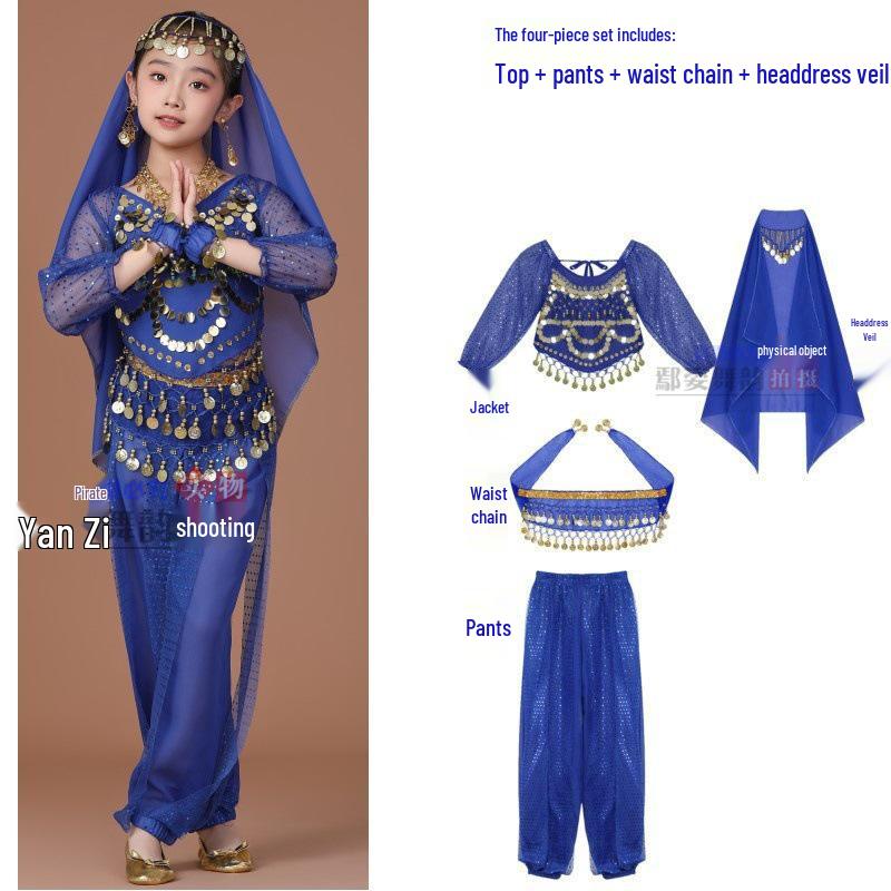 Children's Xinjiang Ethnic Dance Costume for Girls - Toddler Belly Dance Performance Outfit