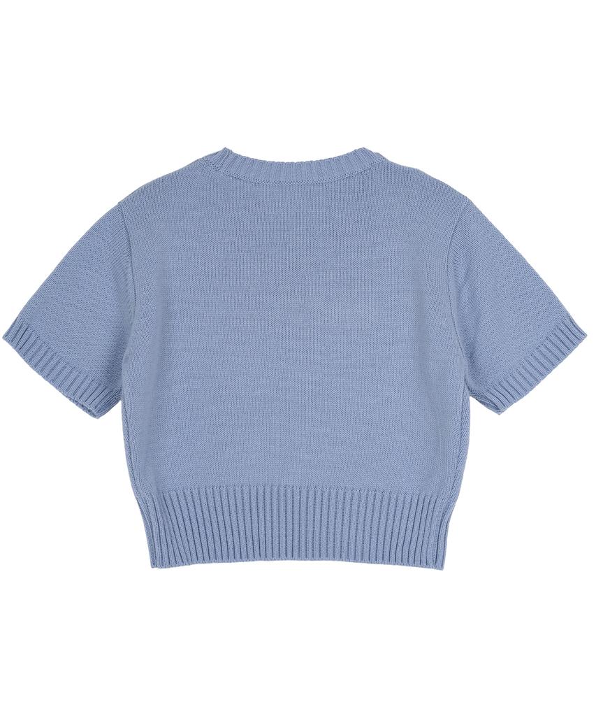 HARDCORE HAPPINESS Moonlight Logo Round Neck Knit_Sky Blue