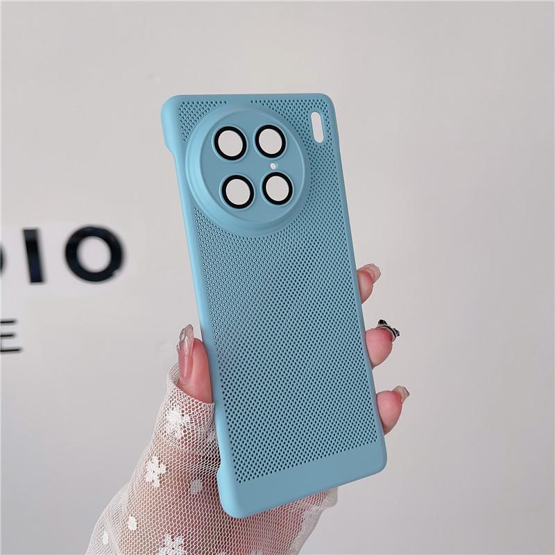 Frameless Heat Dissipation Case With Lens Film For Vivo X90 X90s X80 Pro Plus Breathable Cooling Grid Hard PC Cover Back Shell Protector