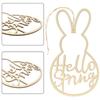 20pcs Wooden Hello Spring Wreath Sign Easter Bunny Garland Wedding Party Decoration DIY Hanging Ornaments