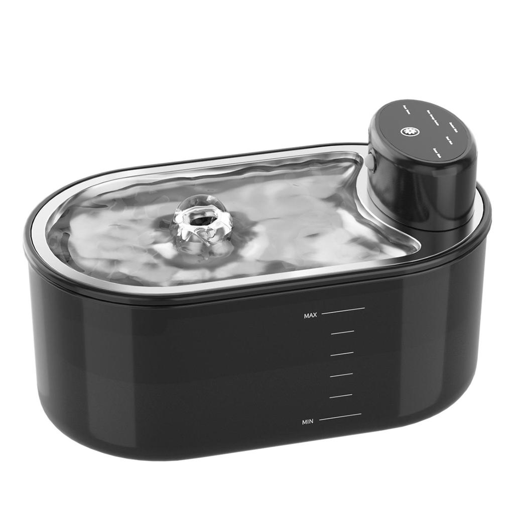 Ceramic Cat Water Fountain with Stainless Steel Circulation