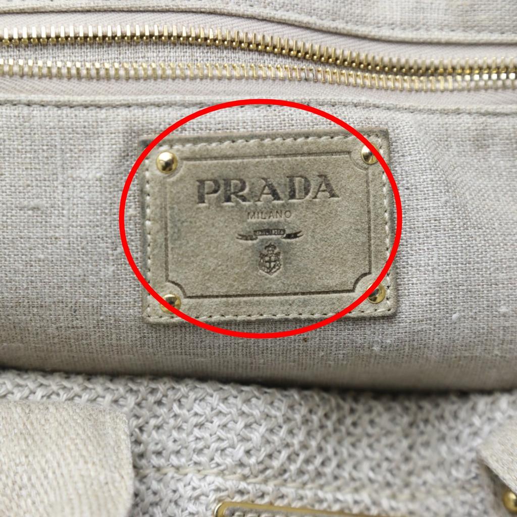 Prada Canvas Canapa Tote Bag Canvas Beige Women Used