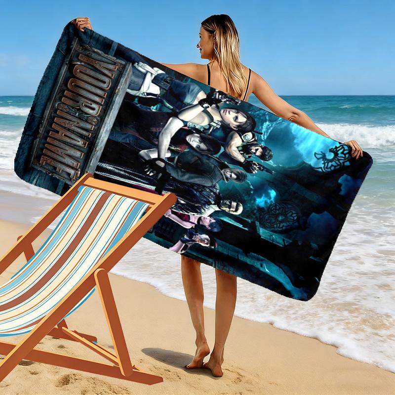 Name Custom Evil Zombie Game Print Beach Towel, Large Soft Quick Dry Towel for Beach Camping Swimming