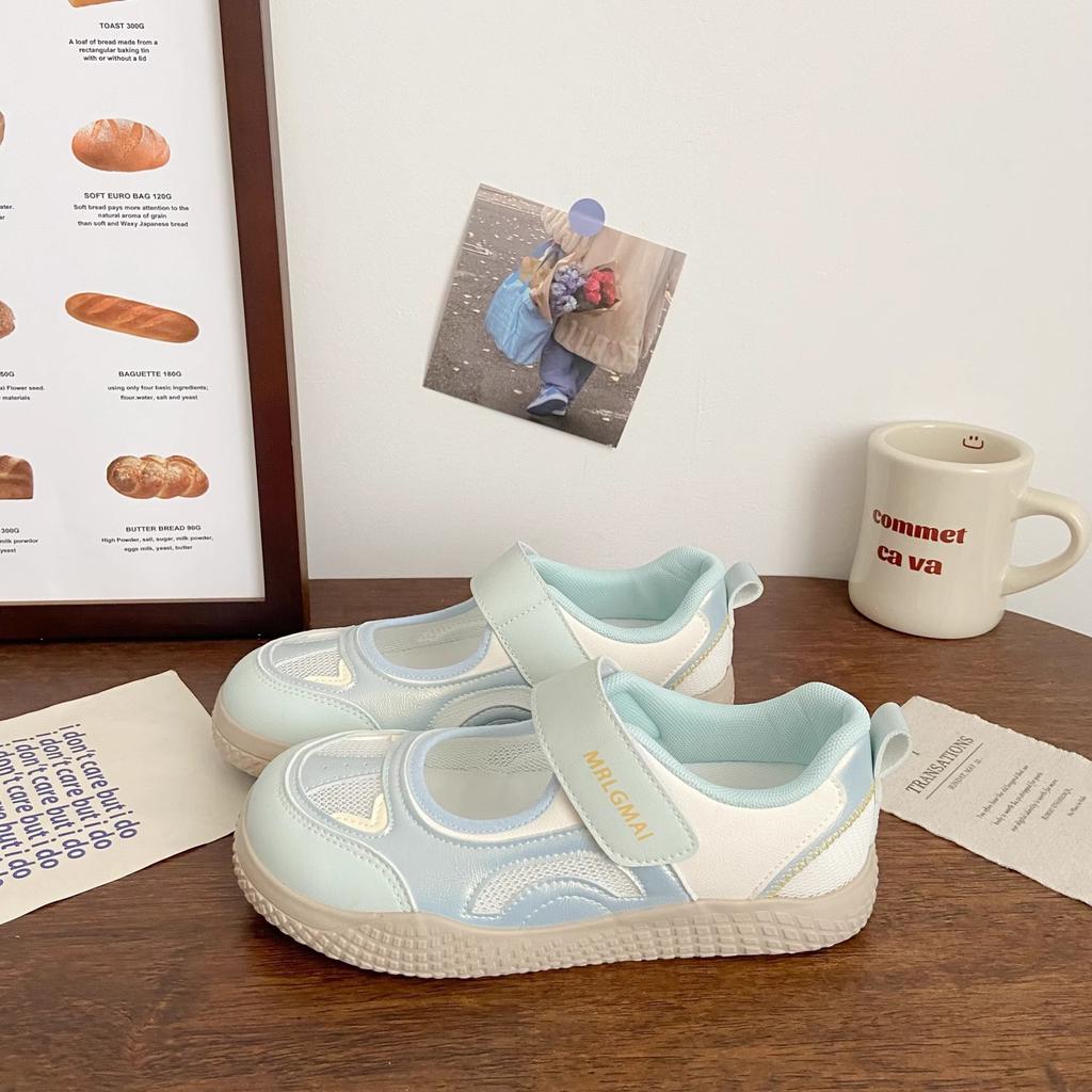 Platform Mary Jane shoes women's sports shoes design sense ugly cute round head Velcro single shoes