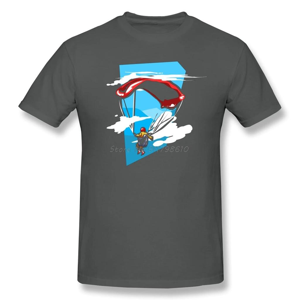 Paragliding T Shirt Vintage übergroße Kurzarm T Shirt Unisex Baumwolle T-Shirts Harajuku Streetwear