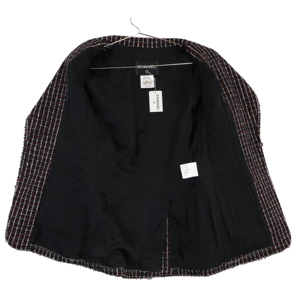 Chanel [/Domestic Regular] 08A P33861V24329 Cashmere/silk Blend Tweed 1B Tailored Jacket Jacket 34 Navy systemUsed