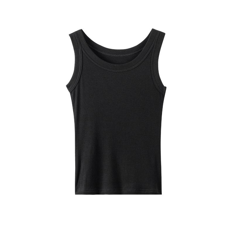 Women's Ribbed Sleeveless Anti-Light Tank Top - Summer Slim Fit Innerwear Camisole
