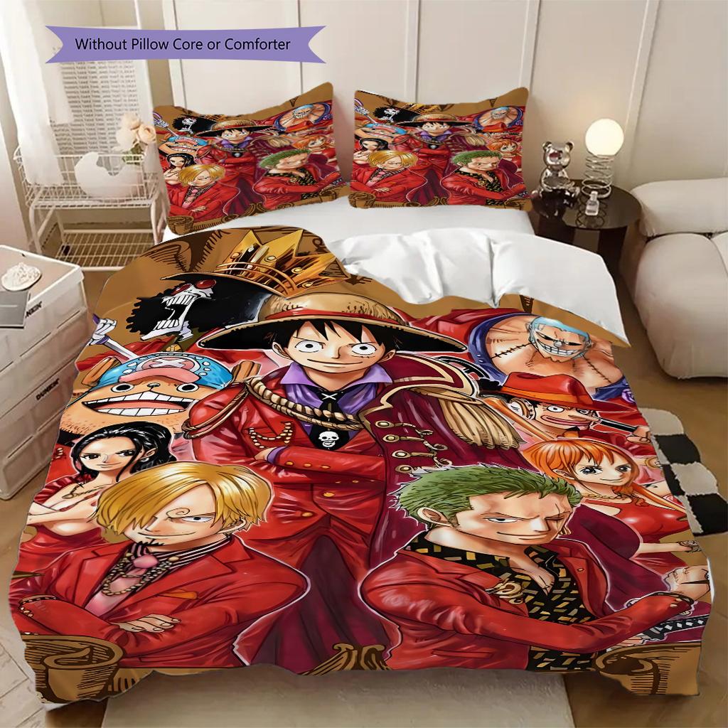 One Piece Anime Soft and Comfortable Duvet Cover, Children's Bedding Set Gift, Extra Large Size, Various Sizes Available LXR139