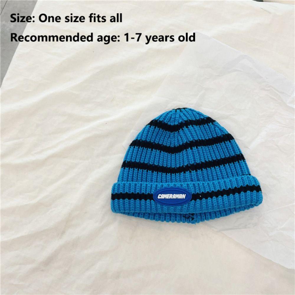 Comfortable Striped Knitted Hat Warm Beanie Hat Fashion Children's Hats  For Boys and Girls