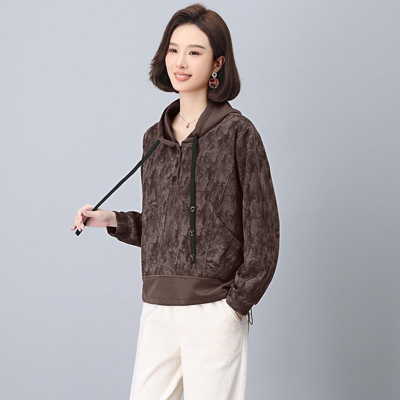 

Женское ретро худи в стиле пэчворк с цветочным принтом - Мода Весна/Осень 2025 для мам среднего возраста XL (67.5-75 kg)