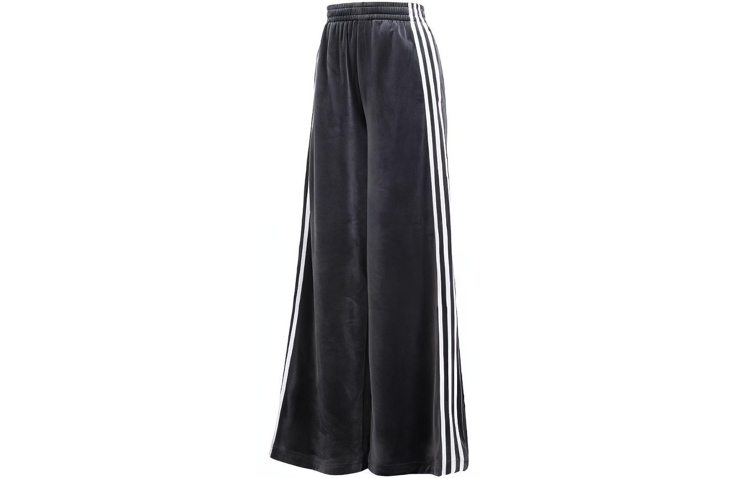 Adidas Originals Velvet Loose Track Pants Knitted Sweatpants Women s Black IT9405 S