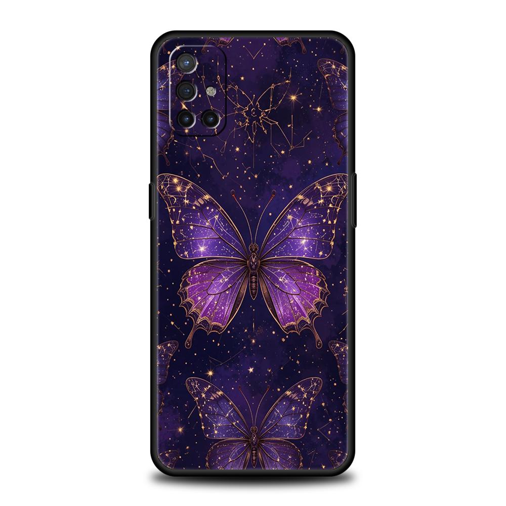 Phone Case For Oneplus 13R 12R 13 12 10T 10R Nord N100 N200 N10 10 9 9R 9RT CE 2 Z Pro 5G Soft TPU Cover Art Purple Butterfly