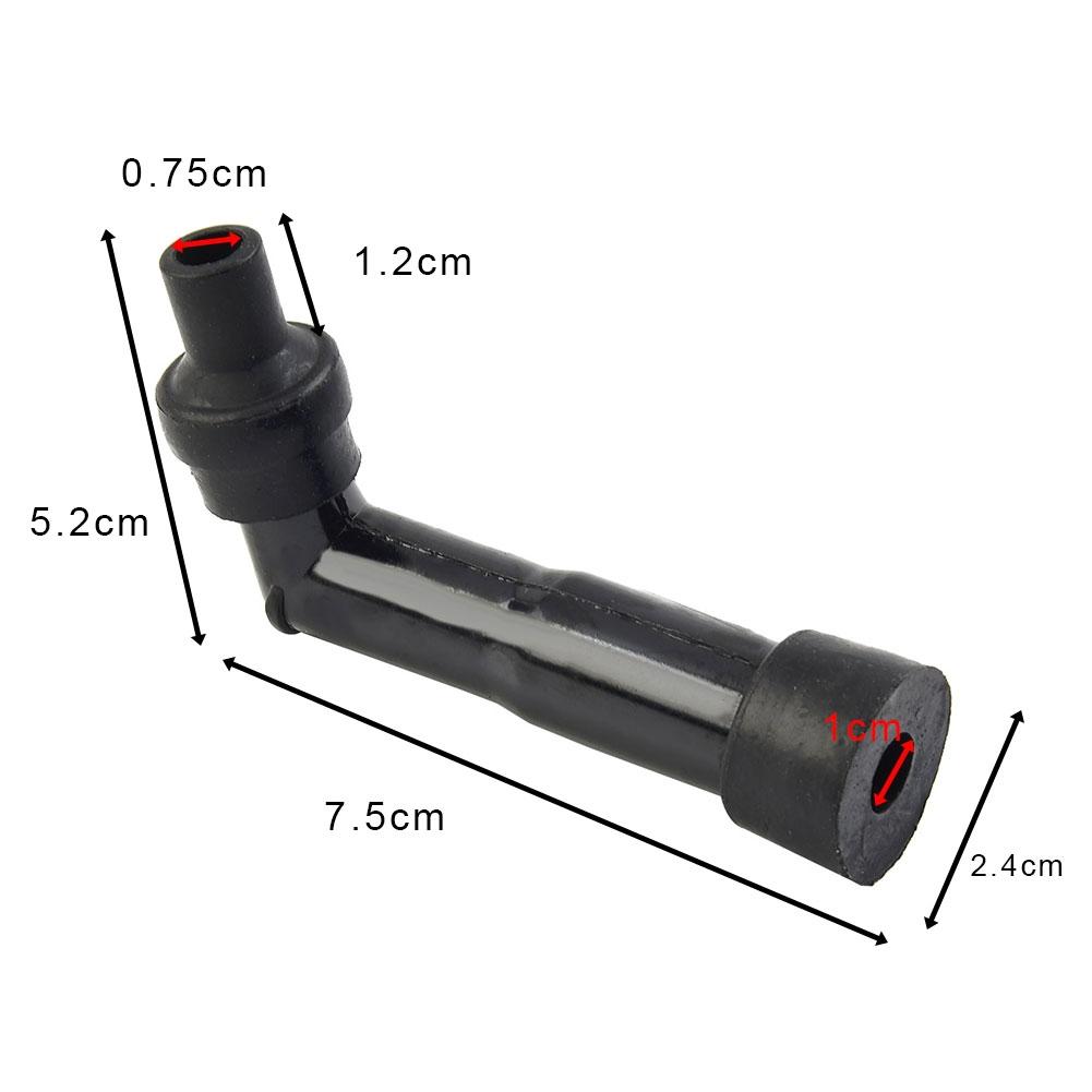 10-12mm Motorcycle Spark-Plug Cap / Resistor Cover Black 102º #XD05F-R Fittings