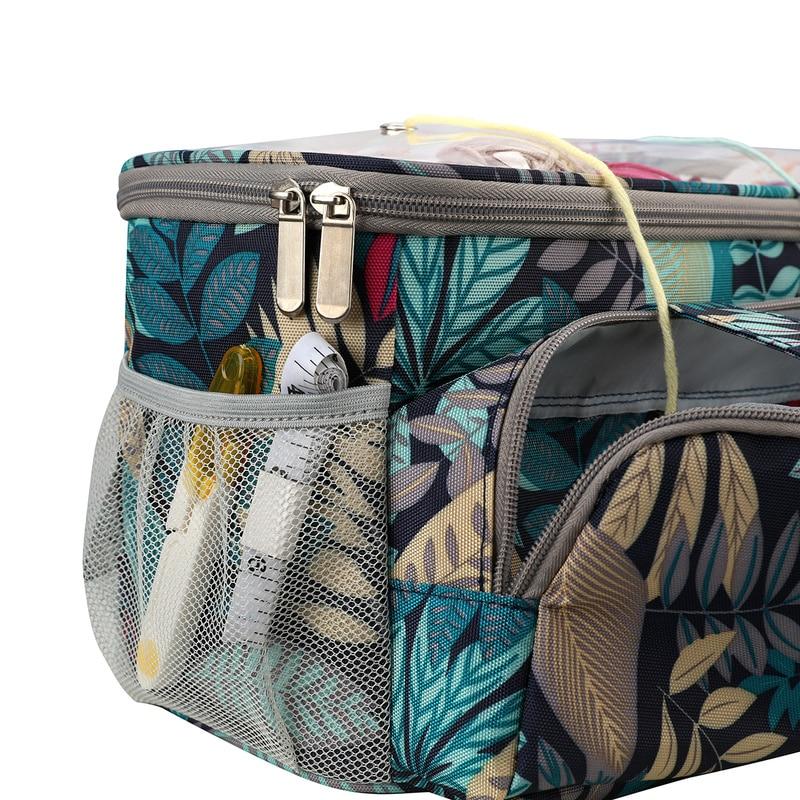 Yarn Collection Storage Bag DIY Tool Oxford Cloth Crocheted Bag with Maple Leaves Wool Collection Needlework Storage Yarn Bag