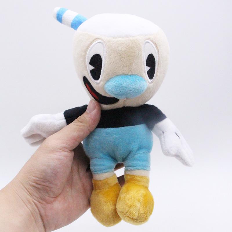 25cm Game Cuphead Plush Toy Mugman Soft Plushie Toy Anime Cartoon Stuffed Dolls Toys for Children Kids Birthday Christmas Gifts