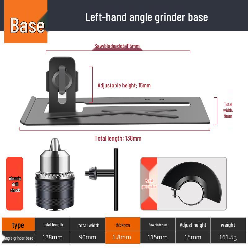 Waterproof Dustproof Angle Grinder Protective Cover and Grooving Base Set