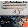 5 Pcs Universal Automotive Ground Strap Copper Car Engine Firewall Braided Cable