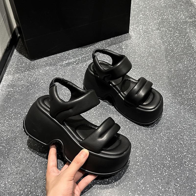 Roman Sandals Women's Summer Wear Exquisite New Fairy Wind Slope Heel Beach Shoes Platform Heightening Women's Shoes