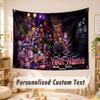 Arazzo con Testo Nome Personalizzato, Appeso a Parete Boho Five Nights at Freddy’s, Arazzo Decorativo per Sfondo Stanza
