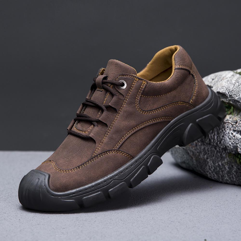 Men's Breathable Hiking & Running Shoes, Trendy Lace-Up Design, Soft, Wear-Resistant Soles
