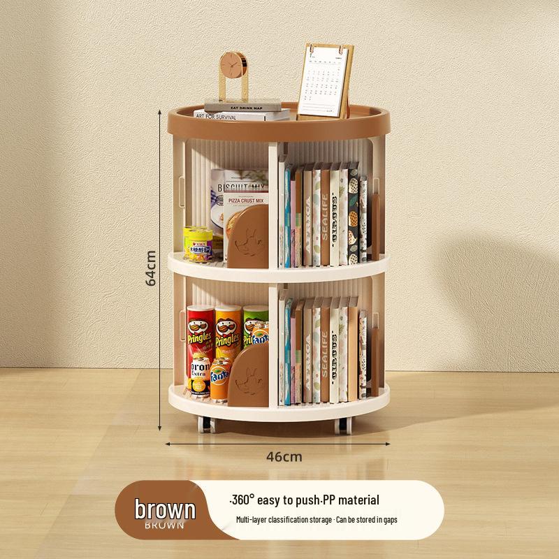 Children's Rotating Multi-layer Bookshelf & Storage Cabinet for Kitchen or Living Room