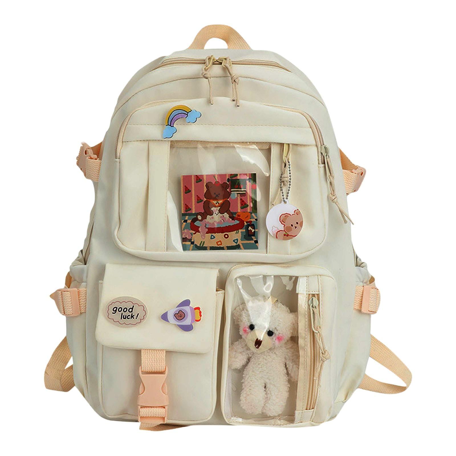 

Персонализированный индивидуальный студенческий рюкзак ретро однотонный повседневный школьный рюкзак компьютерный рюкзак One Size белый