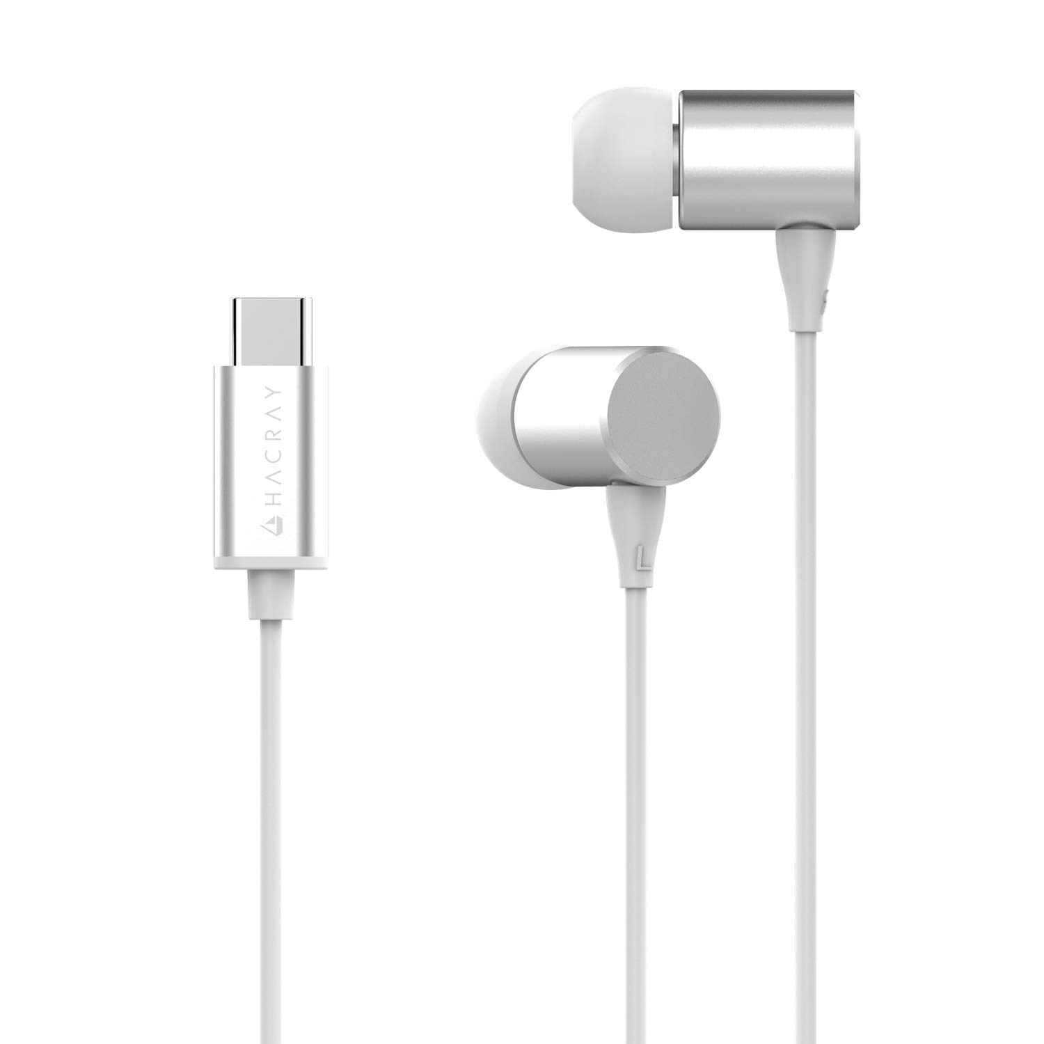 

Earphones HACRAY Stereo Earphones Compatible with High Resolution Sound Sources Canal Type Callable USB C Wired Earphones Type-C Hands-free
