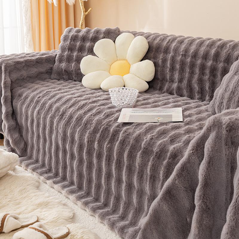 Winter Thickened Fleece Sofa Cover Cloth a Whole Full Covered Armrest Cover Towel Sofa Cover All-Inclusive Universal Seat Cushion