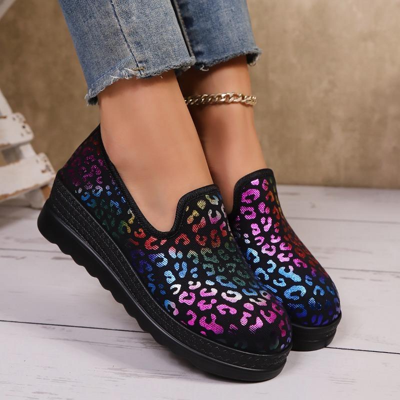 Flats Women Loafers Shoes Fashion Leopard Shoes 2025 Autumn New Trends Platform Sneaker Casual Walking Cozy Zapatillas De Mujer