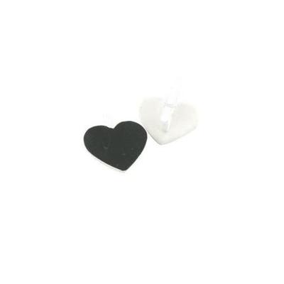 Set of 12 Slates - MEGACREA DIY - Heart - 2.8 X 2.5 Cm - White