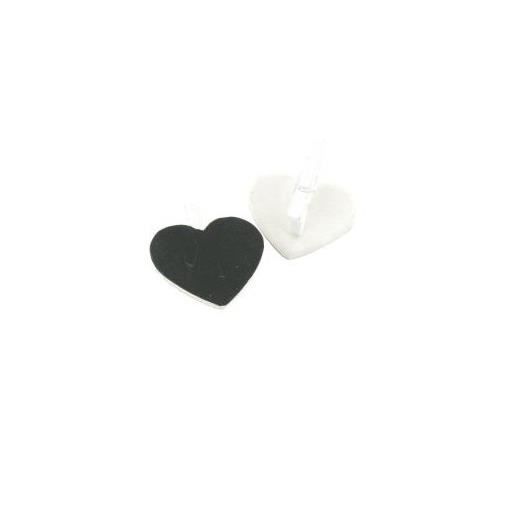 Set de 12 ardoises - MEGACREA DIY - Coeur - 2,8 x 2,5 cm - Blanc