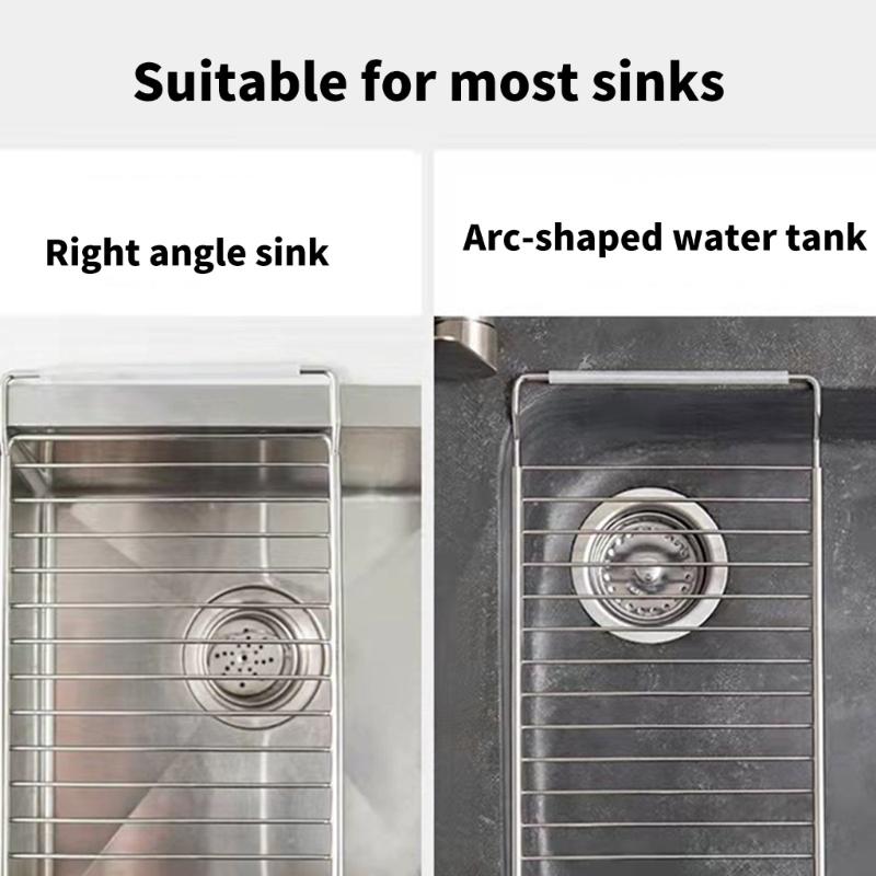 304 Edelstahl Abtropfgestell Spülsieb Spülenablagehalter Abtropfregal Spülenablagegestell Geeignet für Küchenspüle