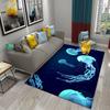 3D Jellyfish Pattern Carpet Marine Life Theme Rug for Bedroom Rug Living Room Bathroom Non-slip Mat Home Hotel Rug Kitchen Rugs