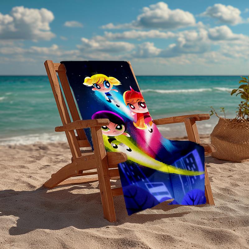 Powerpuff Fashion Beach Towel: Ideal for Summer Adventures Soft, absorbent and quick drying suitable for swimming and bathing