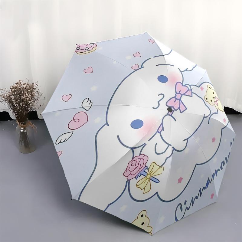 1pc Cinnamoroll Automatic Folding Umbrella - Portable 3-Fold Design with 8-Bone Iron Frame, Perfect for Outdoor Use, Festive Gifts, Fans, Travel, Dail