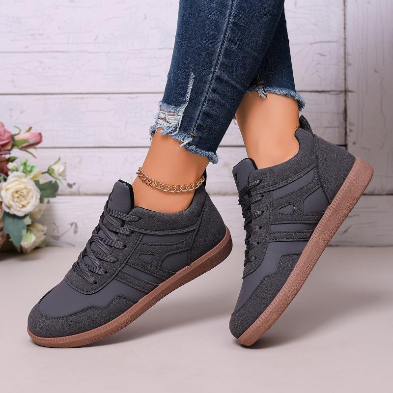 

Новый стиль стильной и универсальной повседневной обуви на шнуровке с плоским верхом 36 серый