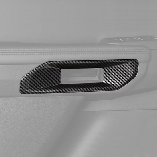For Ford Ranger -2025 ABS Carbon Fiber Inner Door Handle Bowl Cover Trim 4P