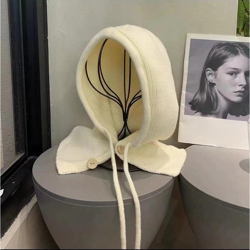 Korean Balaclava Hat Women's Winter Warm Hat Scarf Integrated Ear Protection Wool Knitted Hat