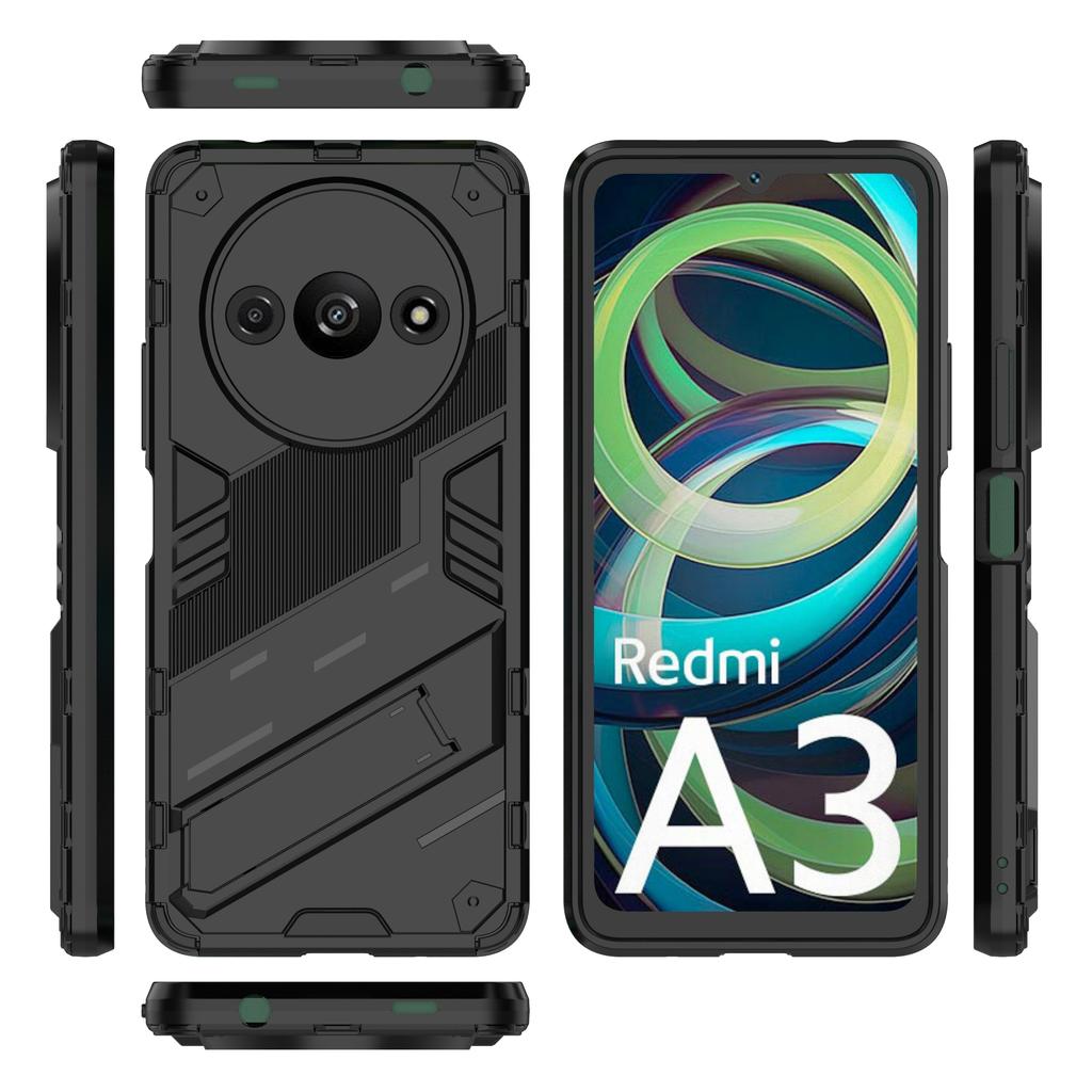 For Xiaomi Redmi A3/Poco C61 4G Phone Cover PC+TPU Dual-Layer Protection Case Built-in Kickstand