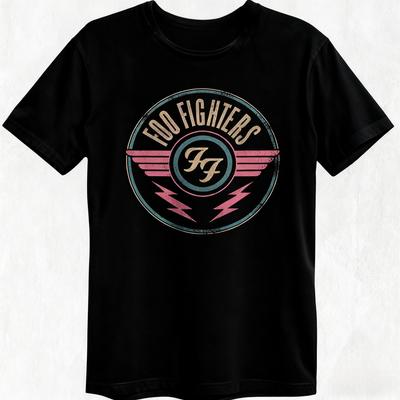 Foo Fighters Pamuk Kısa Kollu Tişört Yuvarlak Yaka Nefes Alabilir Sokak Trendi Y2k Harajuku Tarzı Büyük Beden Günlük Moda Üstler