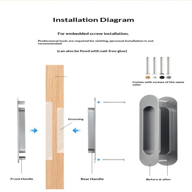 Sliding Door Hidden Pull Handle Cabinet Door Invisible Embedded Handle Kitchen Door Recessed Slot Handle For Sliding Doors