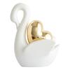 Love Couple Swan Ornament Ceramic Crafts Golden Love Sculpture White ceramic swan figurine  TV cabinet Home decor accessories