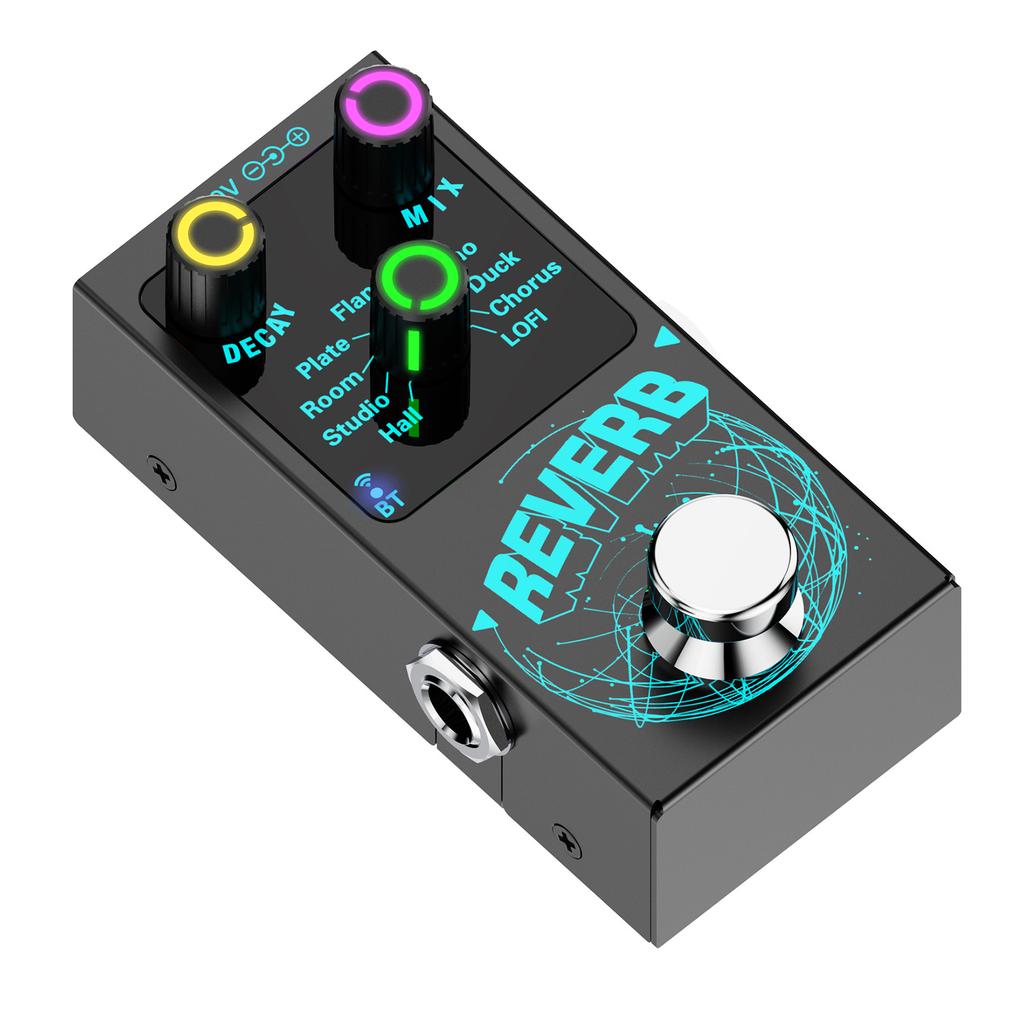 Guitar Reverb Effector Single Block Reverb Effector Digital Reverb Guitar Effect Pedal with 9 Modes Guitar Effect Pedal