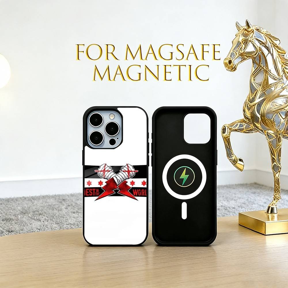 

Wrestler CM P-Punk Phone Case For iPhone17,16,15,14,13,12,11 Plus,Pro Magnetic For Magsafe Wireless Charging iPhone14ProMax