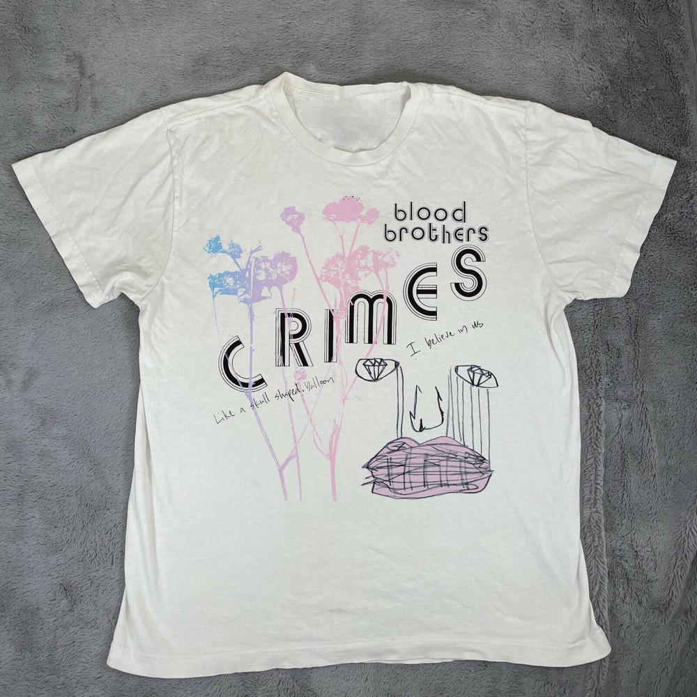 The Blood Brothers Band Crimes Album White T Shirt Full Size S-5XL Unisex T-Shirt XXXL