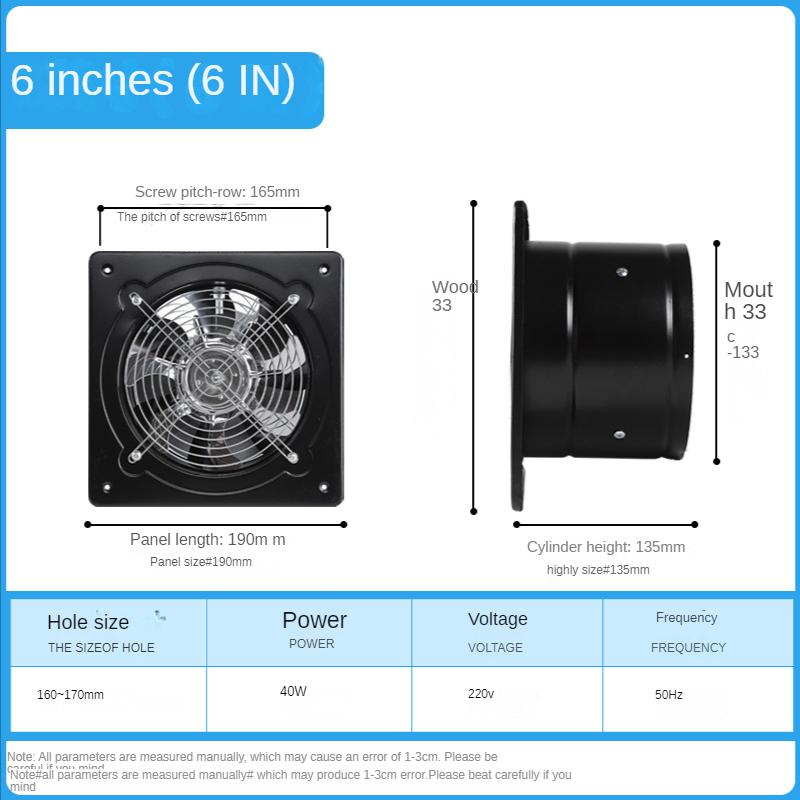 6/7/8 Zoll Elektrorohr Edelstahl Abluftventilator Fensterkanal Luftbelüftung Gebläse Toilette Küchenventilator Abluftventilatoren