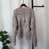 Autumn and Winter New Round Neck Sequined Hollow Sweater Pullover Loose Soft Waxy Gentle Knitted Sweater Top Women