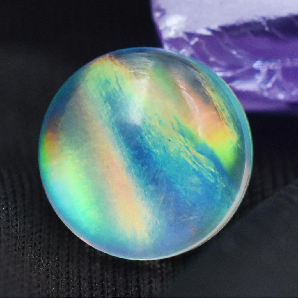 Lab-Created Opal Loose Gemstone Ethiopian Multicolor 3.95 ct Round Cut October Birthday Birthstone