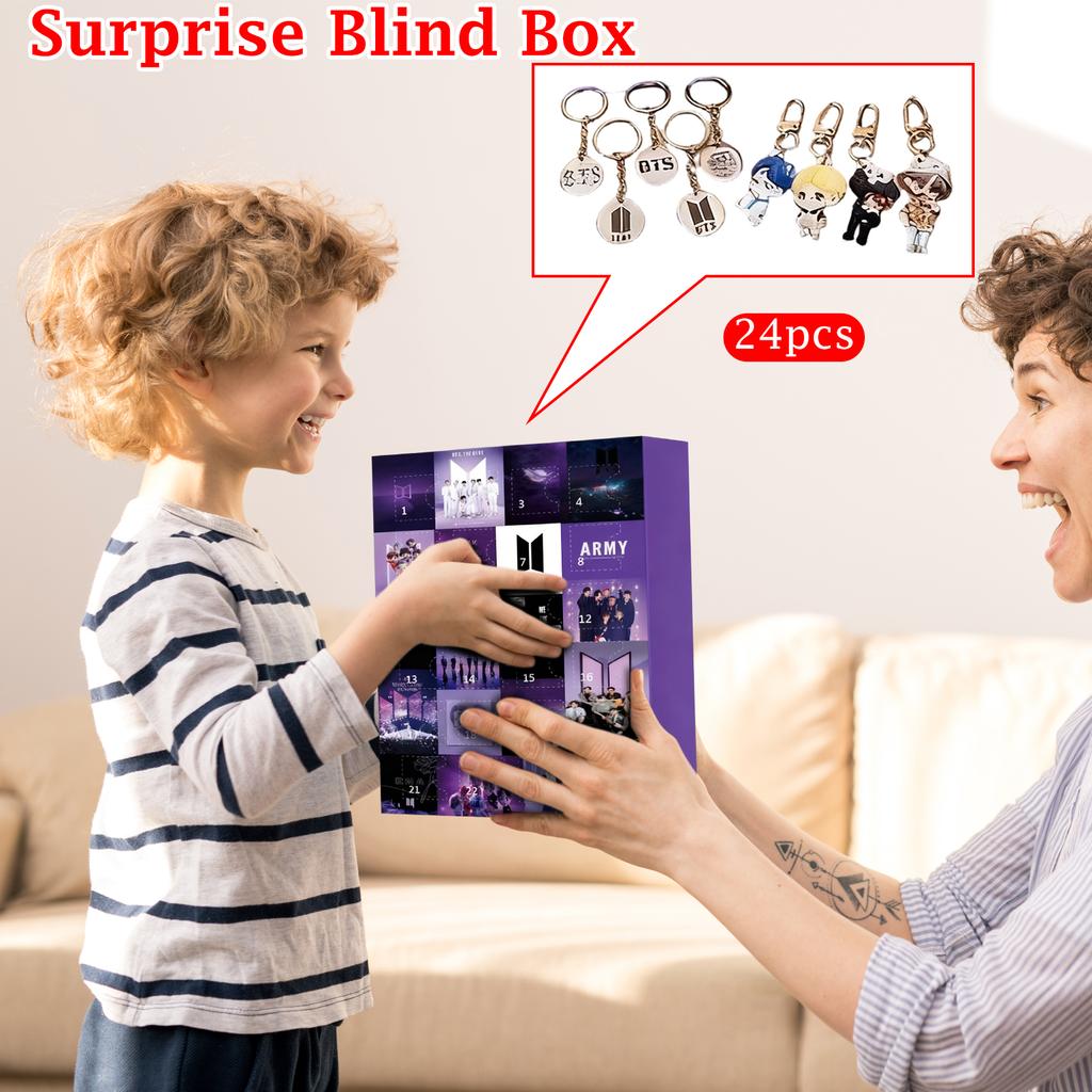 3D Flat Acrylic Mystery Box 24pcs Pendant With Airplane Box Funny Christmas Countdown Calendar