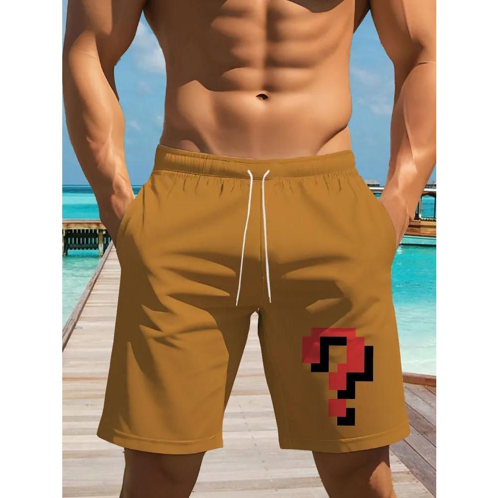 Summer Beach Shorts Men Colorful Creative Striped 3D Printed Board Shorts Casual Holiday Short Pants Loose Surf Swim Shorts